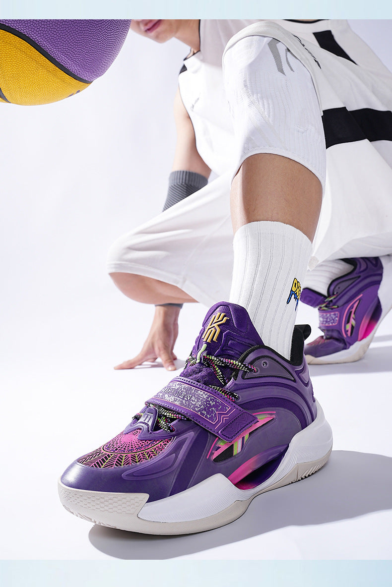 Plus Size Trendy Fashion Mesh Breathable Sports Shoes Youth Training Combat High Elastic Wear-Resistant Basketball Shoes