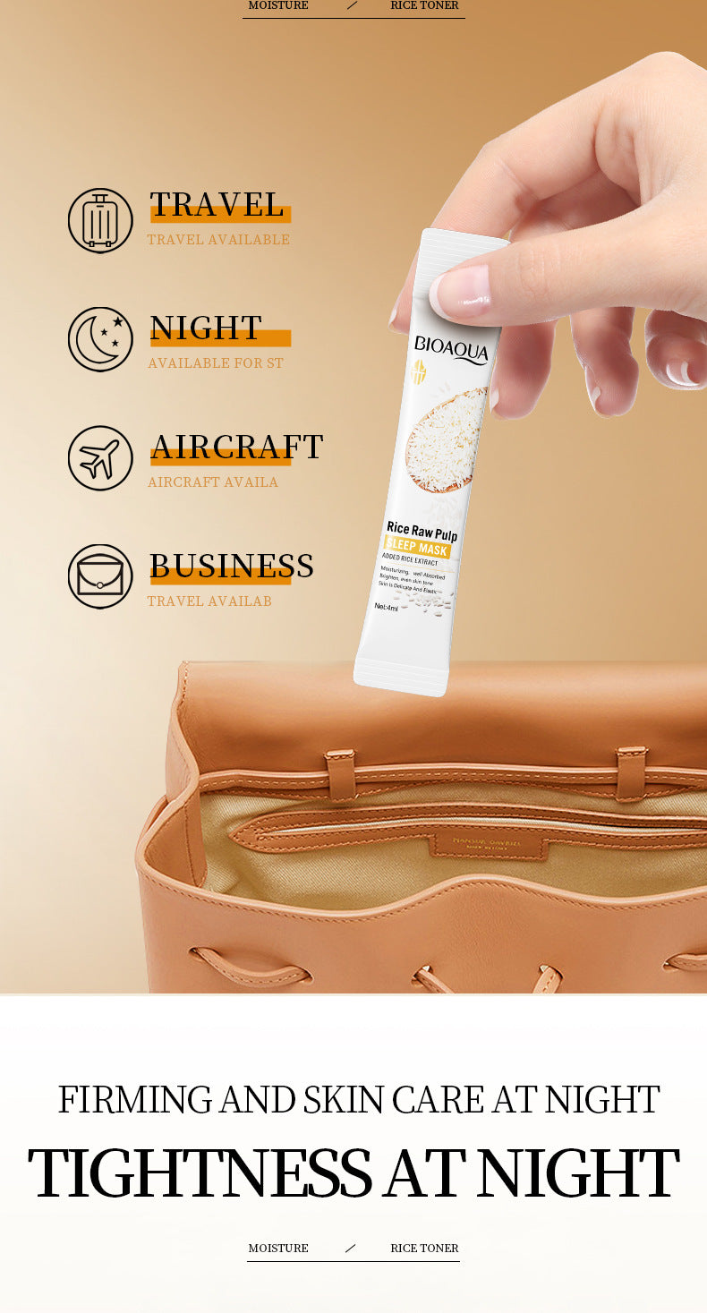 Full English Sleep Mask BIOAOUA Rice No-Wash Apply-Off Good Night Freeze Mask Boxed  Foreign Trade Wholesale