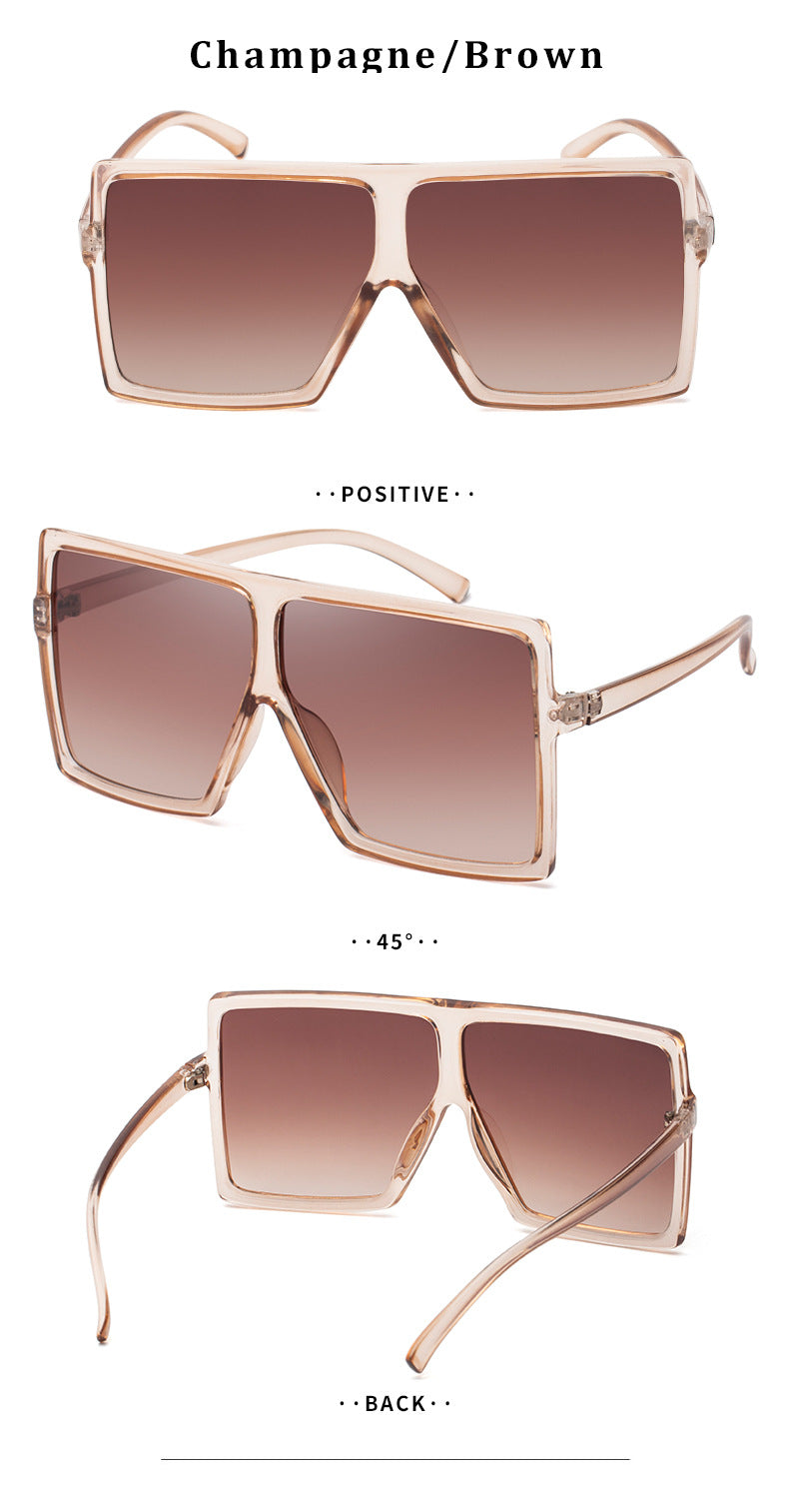 Large Frame UV Protection Sunglasses17059European and American Fashion Internet Celebrity Sunglasses for Women Trendy sunglasses