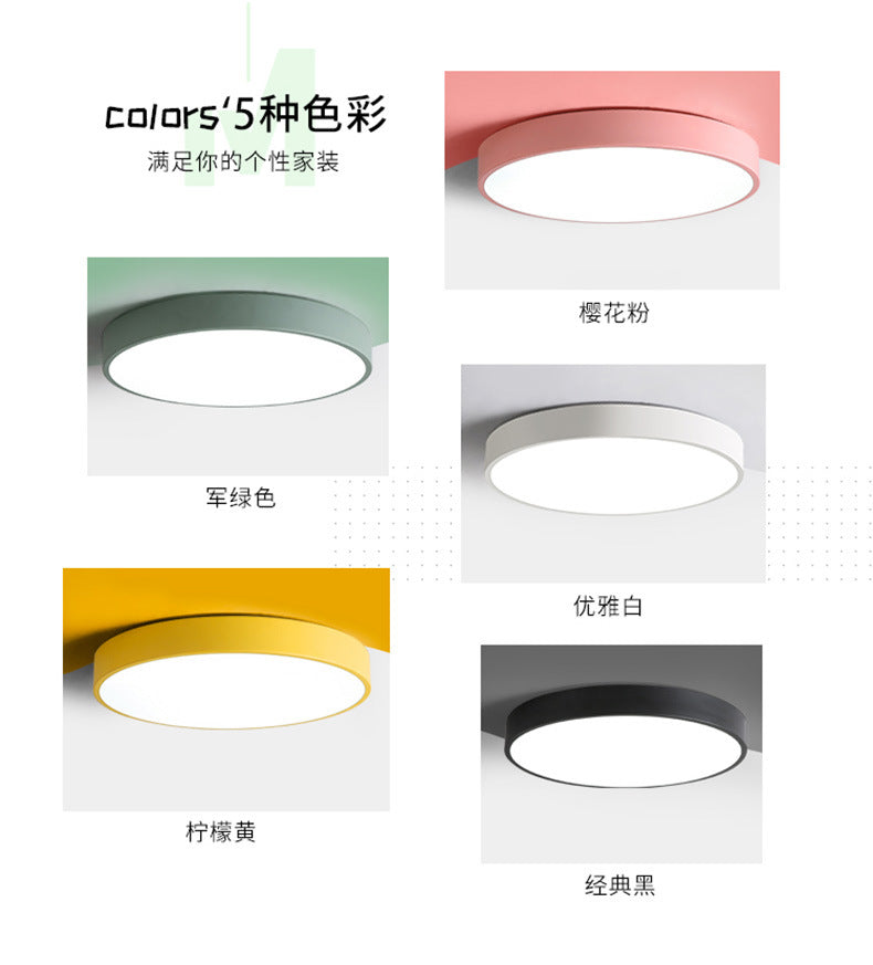 Macarons led Ceiling Light Round Modern Minimalist Bedroom Light Iron Art Ultra-thin Living Room Light Home Balcony Light