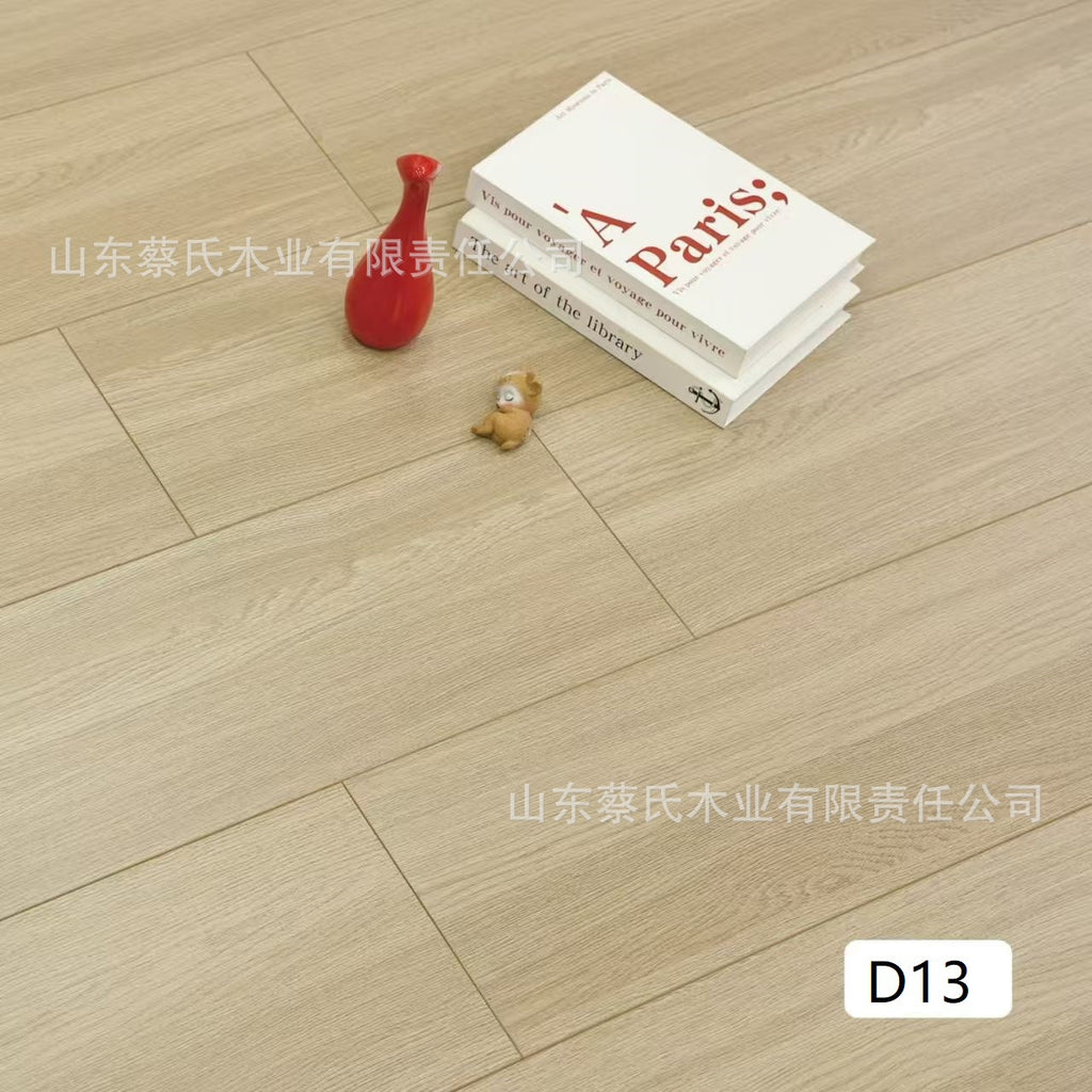 French Cream Style Enhanced Composite Flooring Moisture-Proof Locking System for Home and Commercial Use12mm Laminated Flooring Eco-friendly and Wear-resistant