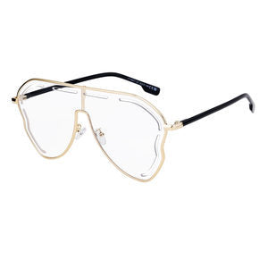 European and American Fashion Large Frame Sunglasses for Women, High-End Unique One-Piece Sunglasses, Trendy Wholesale sunglasses