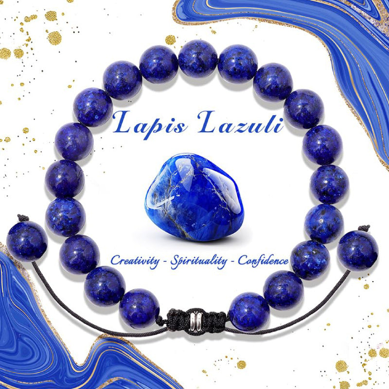 Natural Stone Crystal Beaded Bracelet4/6/8mm Chalcedony Turquoise Stretch Bracelet Lapis Tiger Eye Braided Bracelet