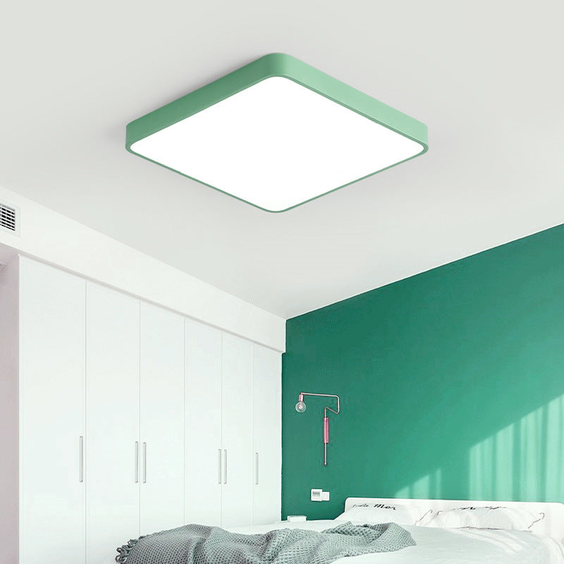 Home Living Room Lamp Rectangular Creative Macaron Ceiling Lamp Room Lamp Modern Simple Iron Art led Bedroom light