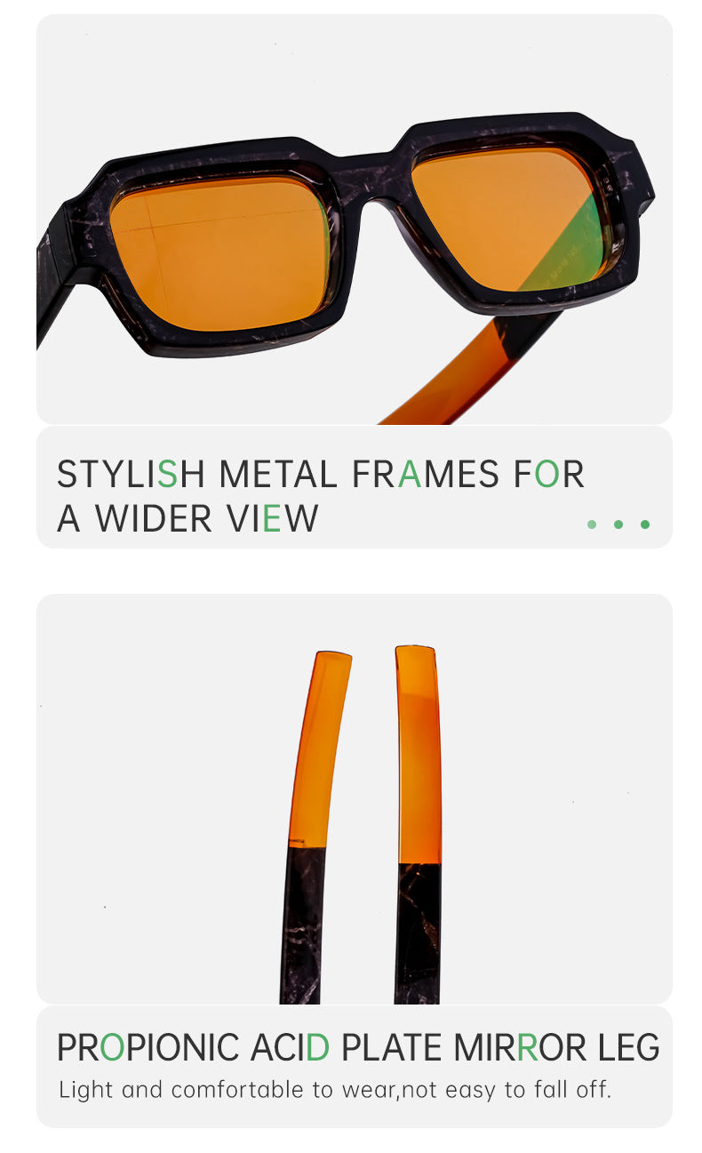 New Fashion Square Frame Sunglasses for Men and Women with a High-End Feel INS European and American style sunglasses outdoor glasses sglasses