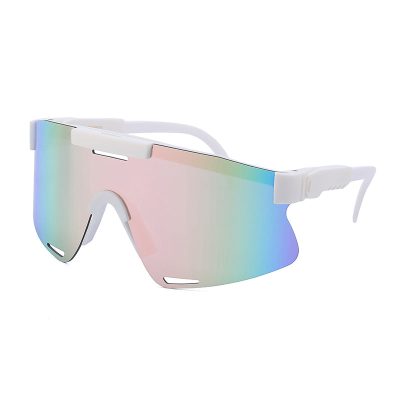 New European and American Style Colorful Outdoor Cycling Windproof Sunglasses for Men and Women Integrated Sports Sun Protection Sunglasses