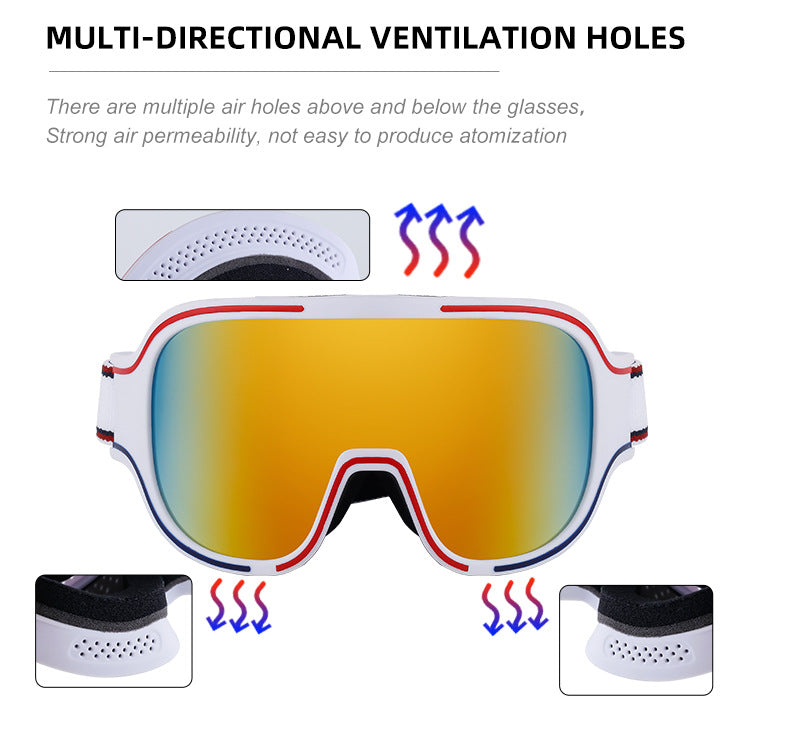 Fashion Large Frame Integrated Sunglasses for Women Trendy Sports Outdoor Cycling Windproof Coldproof Anti-fog Ski Goggles for Men