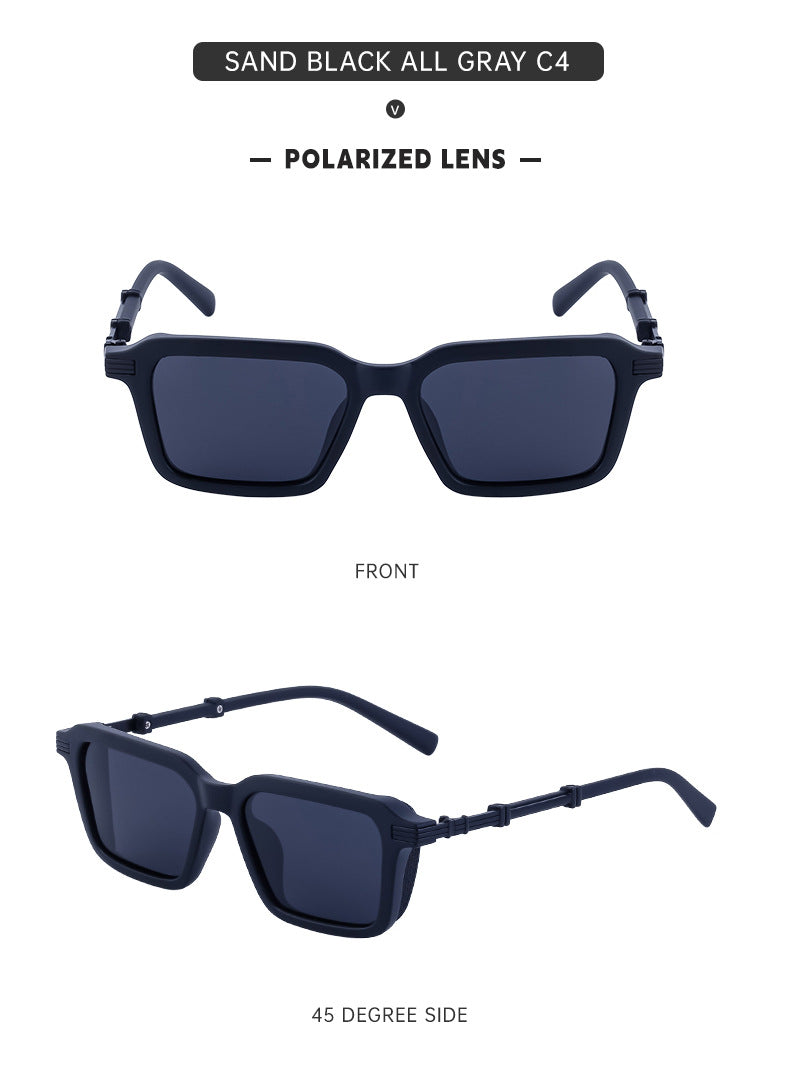 New European and American Fashion Polarized Sunglasses for Men Driving Anti-Glare Sunglasses Retro Punk Style Glasses shades