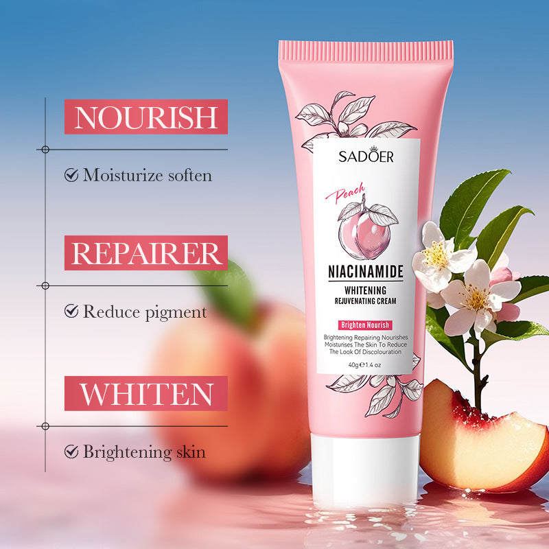 Full English Peach Niacinamide Whitening and Rejuvenating Cream SADOER Moisturizing Body Lotion  Wholesale