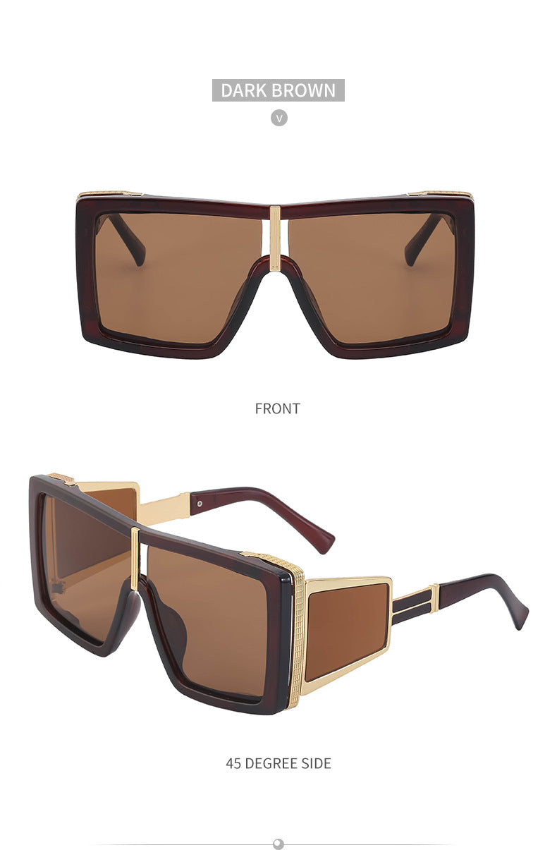 New Steampunk Style Sun Protection Sunglasses for Women, Full Coverage, Men's Trendy European and American Wholesale