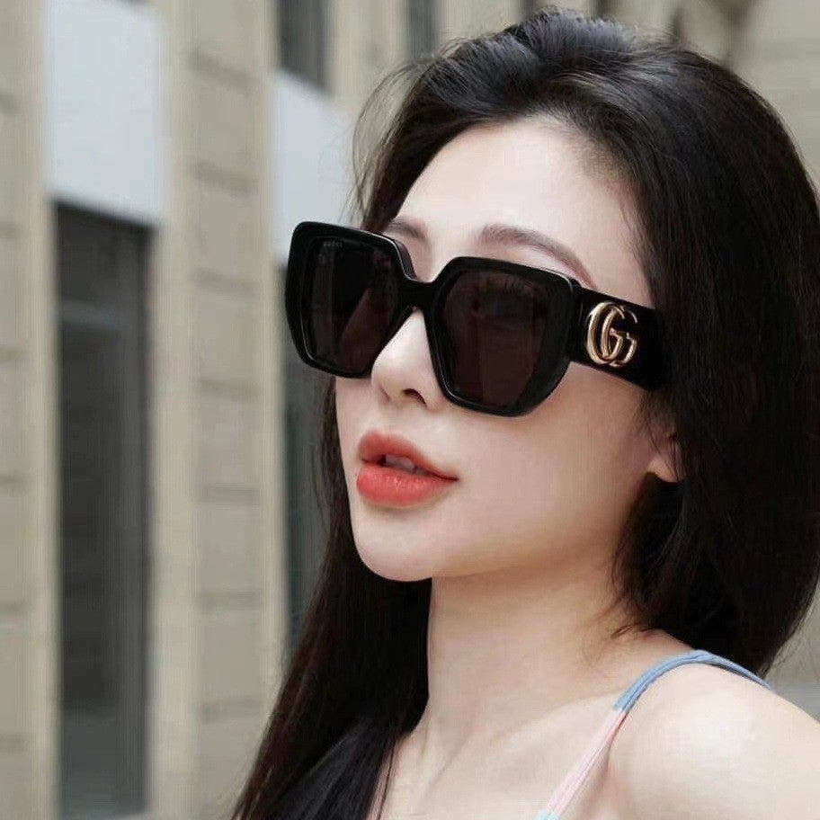 G Home Sunglasses European and American Style ins Xiaohongshu Celebrity Style Sunglasses Square Frame Color Block Legs Unisex GG6040