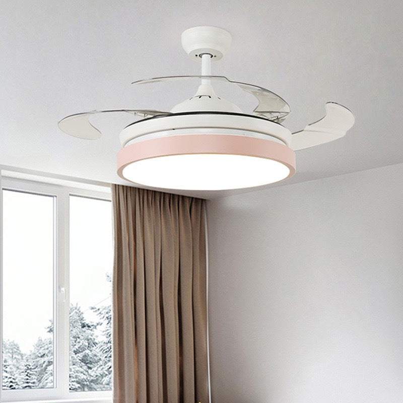 Invisible Fan Light for Home Bedroom Living Room Silent Variable Frequency Electric Fan Light Modern Simple Dining Room Ceiling Fan Light Wholesale