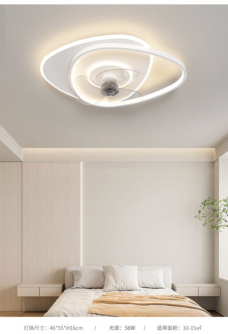 Modern Minimalist Bedroom Shaking Head Fan Light Integrated Children's Room Ceiling Light Silent Living Room Dining Room Zhongshan Lighting