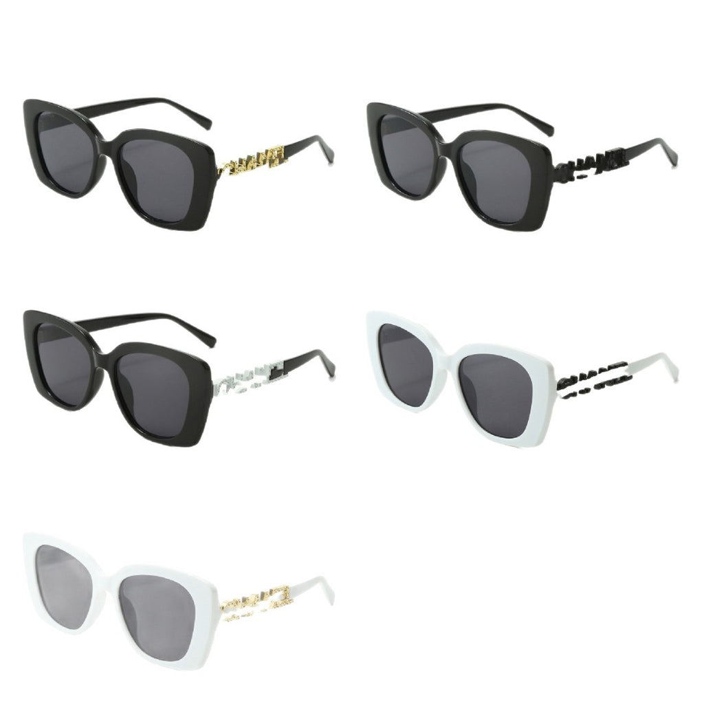 New Fashion Chanel Sunglasses Xiaohongshu Internet Celebrity Same Style Versatile No-Makeup Face Slimming UV Protection Sunglasses