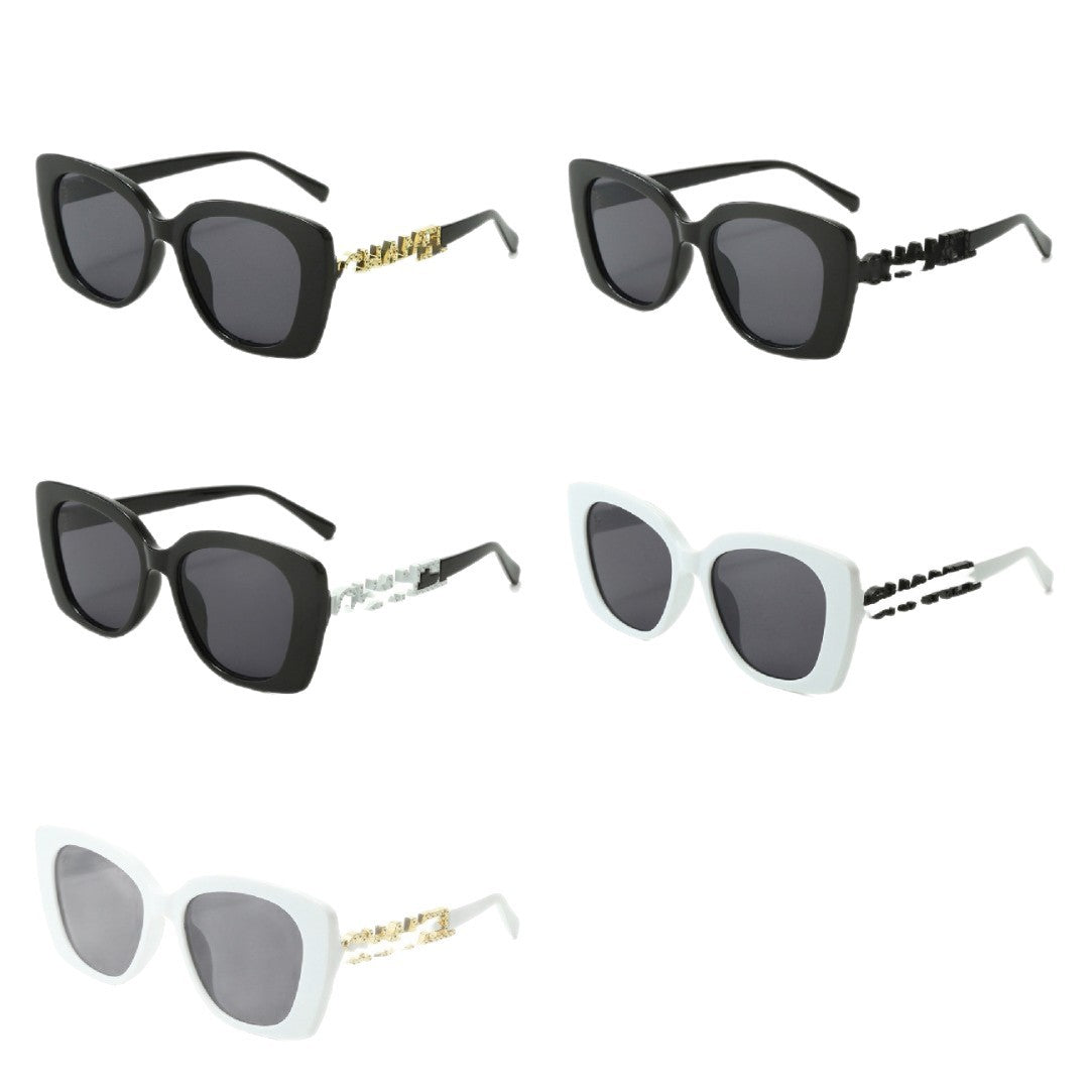 New Fashion Chanel Sunglasses Xiaohongshu Internet Celebrity Same Style Versatile No-Makeup Face Slimming UV Protection Sunglasses