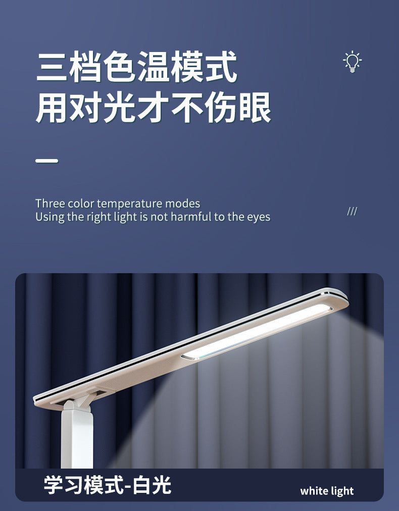 Multi-Functional Eye Protection15w Wireless Charger Table Lamp Dormitory Learning Reading Foldable Perpetual Calendar Alarm Clock Desk Lamp