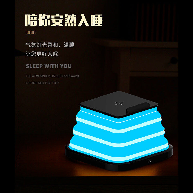 2-in-1 Magnetic Attachment15W Wireless Charging Table Lamp Gift Reading Lamp Multi-Color Adjustable Ambient Light Bedroom Bedside Lamp