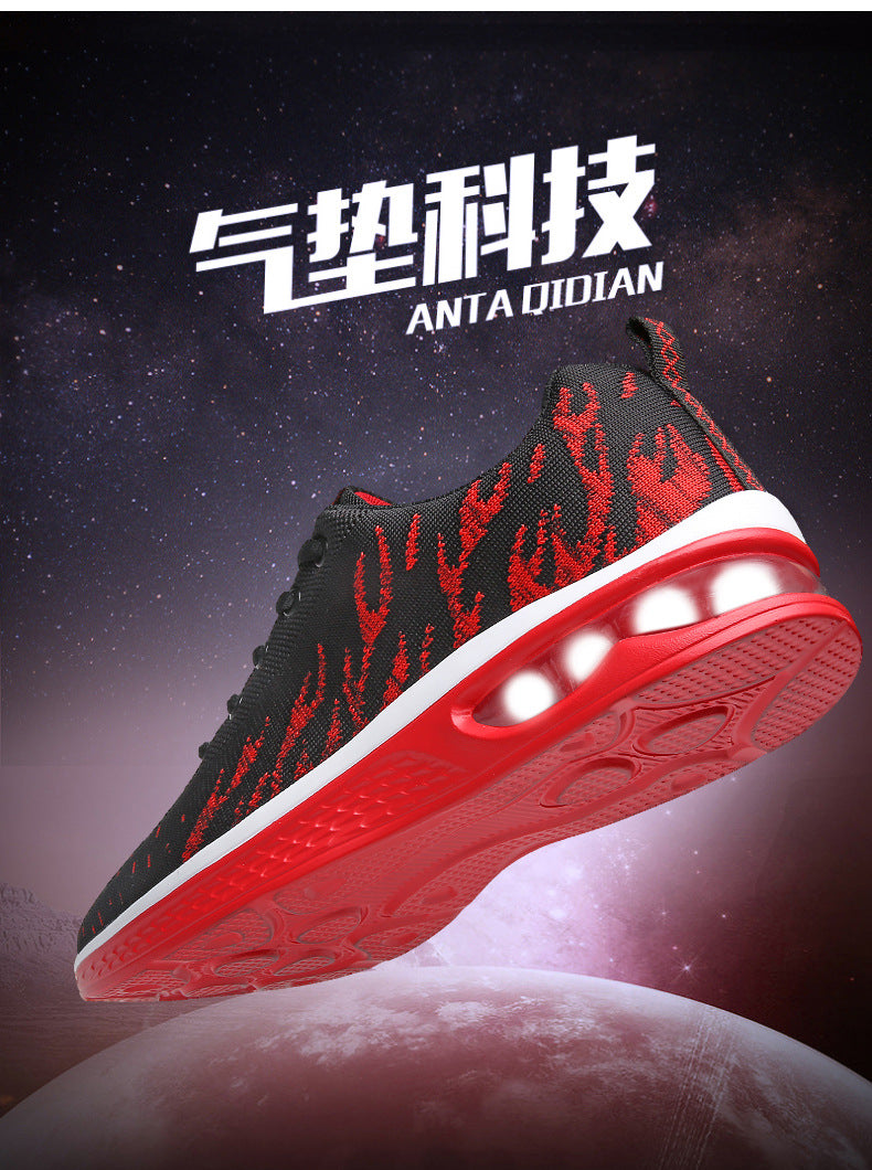 New Sports Shoes Four Seasons Casual Flyknit Breathable Cushion Running Shoes for Teenagers Ultra-light Shock-absorbing Trendy Men's Shoes