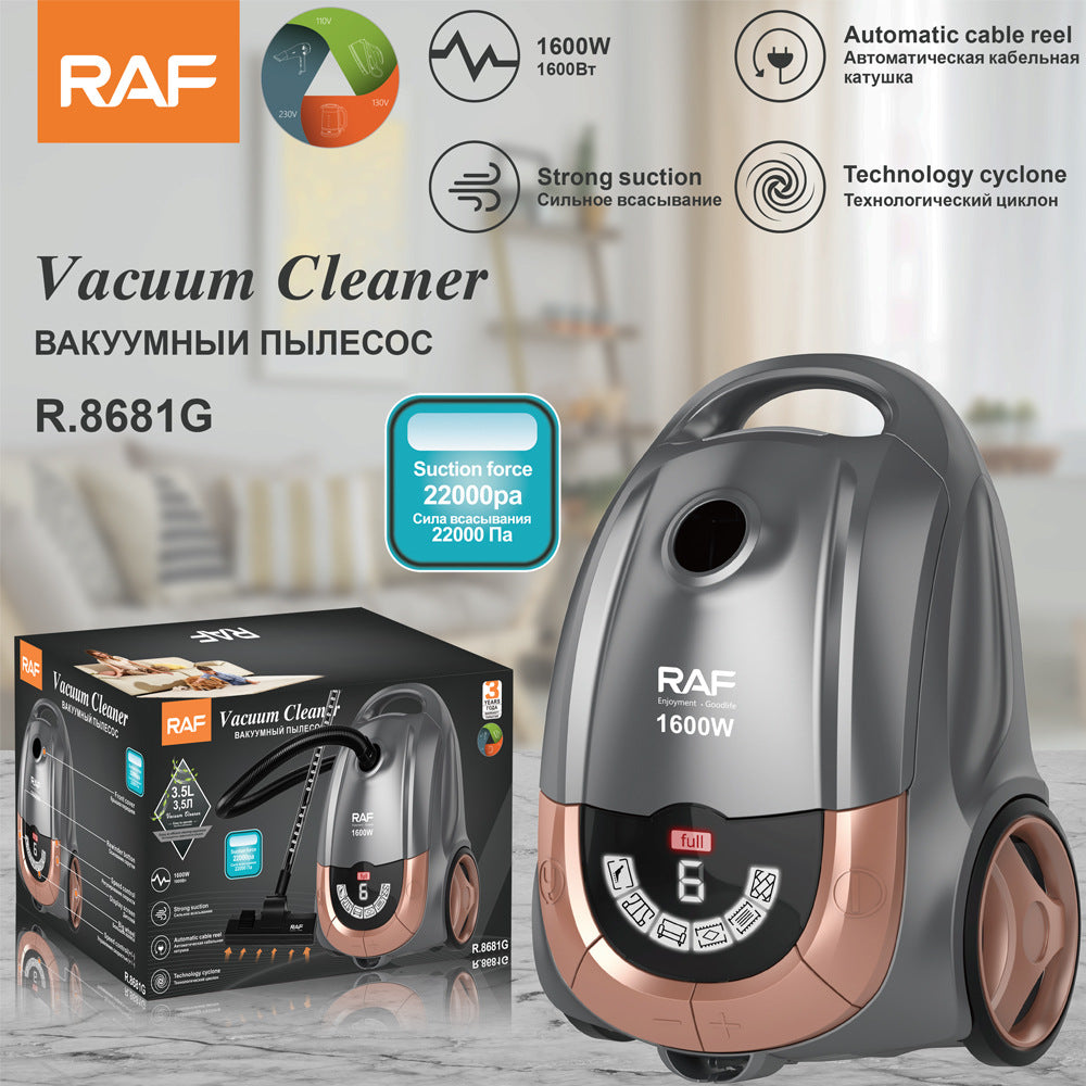 RAF EU Standard Intelligent Display Powerful Household Vacuum Cleaner Horizontal Portable Vacuum Cleaner R.8681