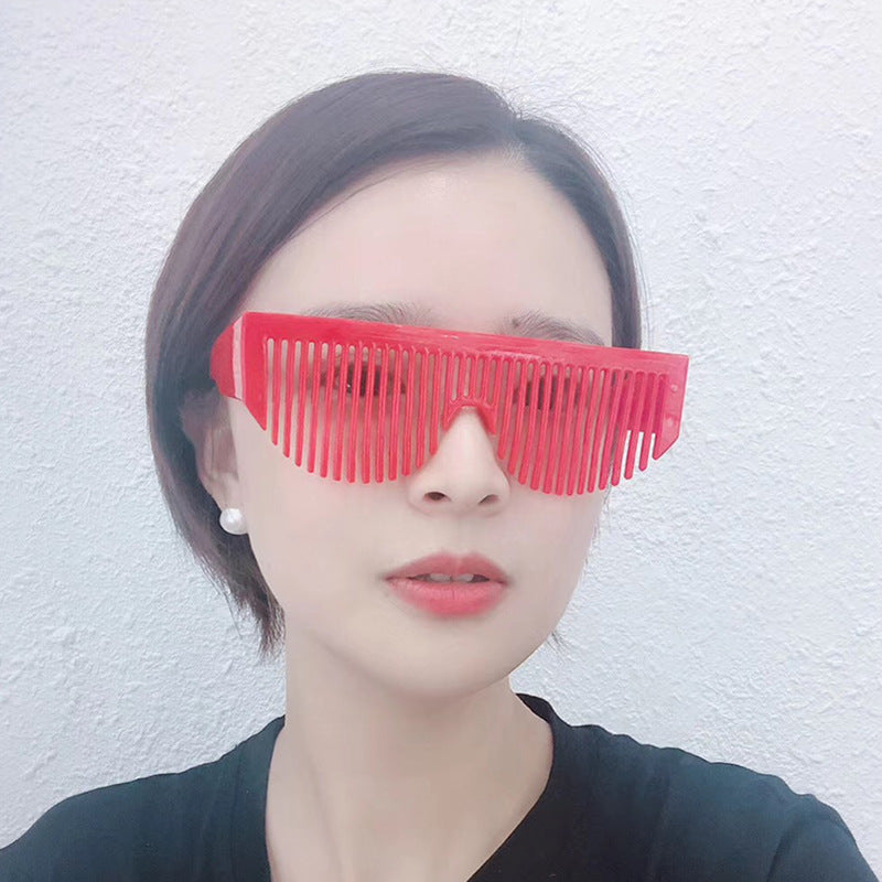 Christmas Costume Creative Comb Sunglasses for Women Multifunctional Gradient Party Blinds Sunglasses Trendy Internet Celebrity