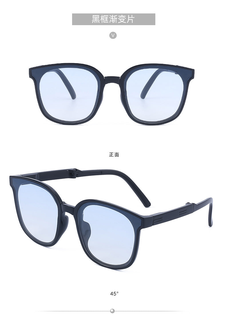 New Fashion Foldable Sunglasses for Women UV Protection Polarized Sunglasses Trendy Portable Full Frame Sun Glasses