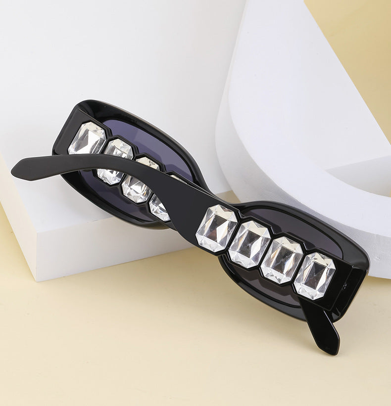 European and American Style Small Frame Sunglasses for Women with Rhinestones, Square Frame Sunglasses for Men, Wholesale Glasses sunglasses