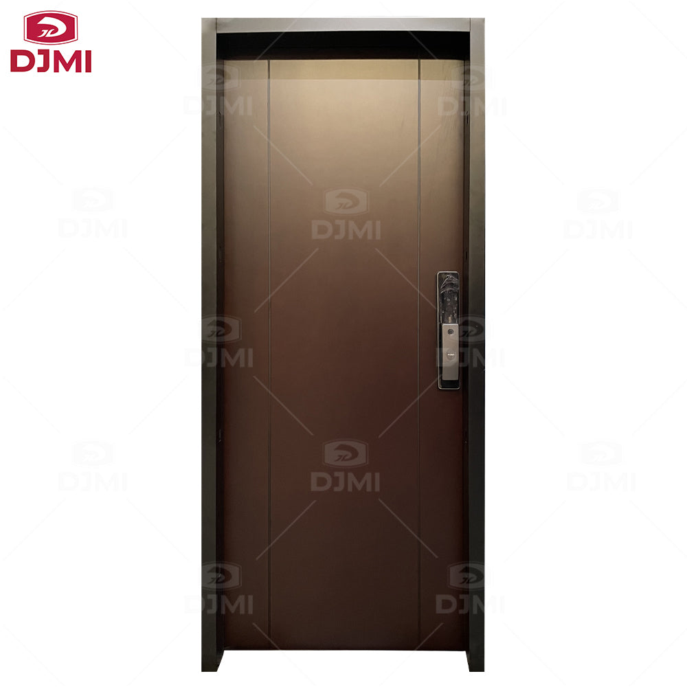 Factory Wholesale Aluminum Wood Ecological Doors for Houses Interior Modern Design Black Steel Frame Interior Wooden Door