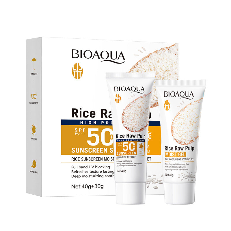 BIOAOUA Rice Puree Sunscreen Moisturizing Care2Set of Isolation Sunscreen Cream  Wholesale