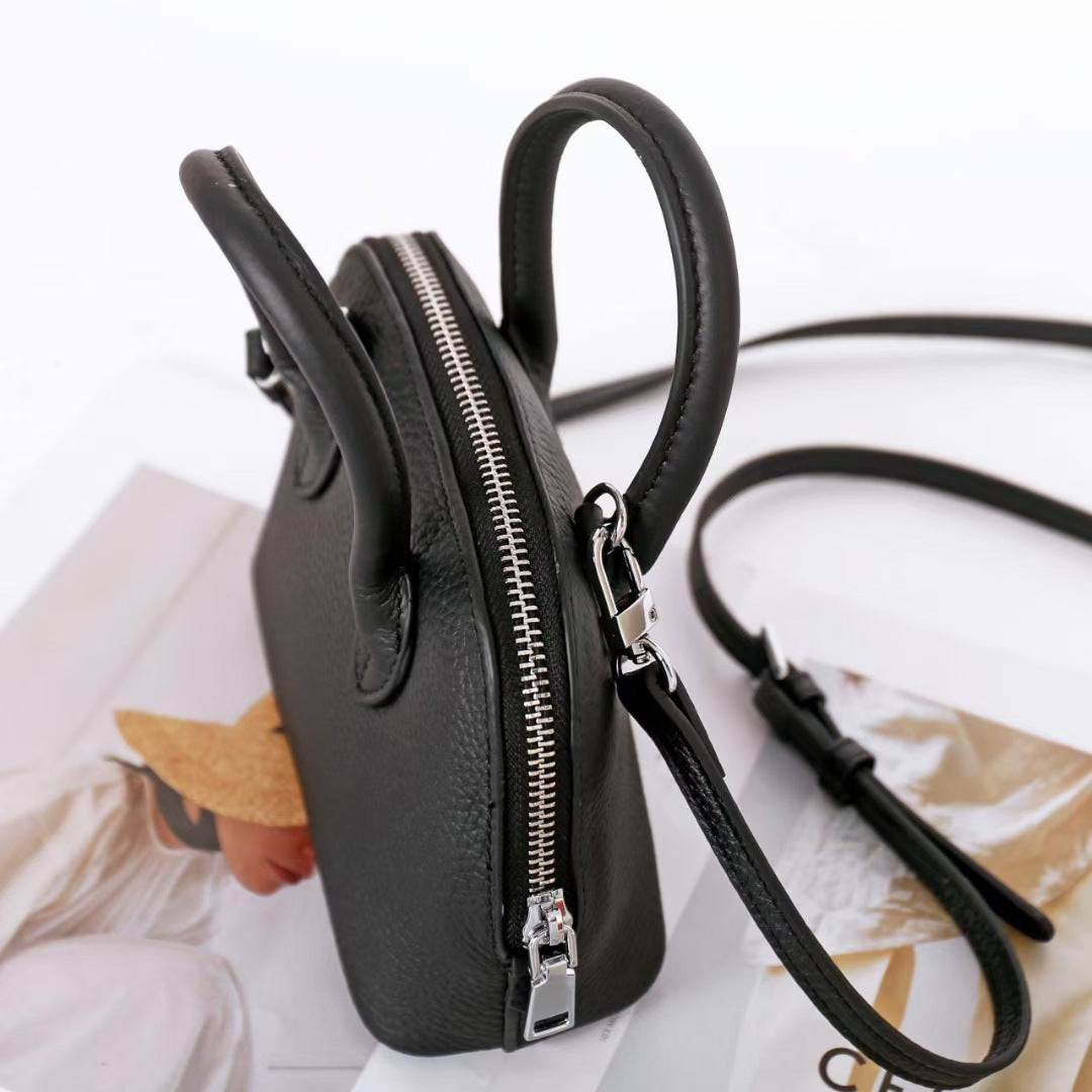 Shiling Mini Shell Bag Genuine Leather Simple Fashion Women's High-end Shoulder Crossbody Handbag mini Small Bag for Women