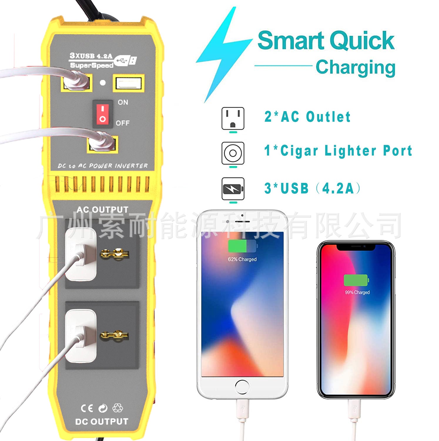 Vehicle Inverter200W 12V Turn110V220V 3 USB 2Socket12V Car Inverter