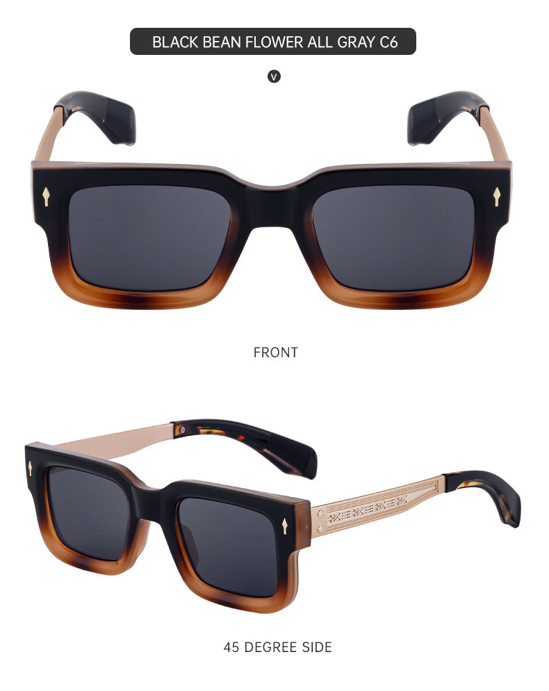 Retro Small Square Frame Men's Sunglasses Personality Street Style Sunglasses High-end Driving Glasses sunglasses