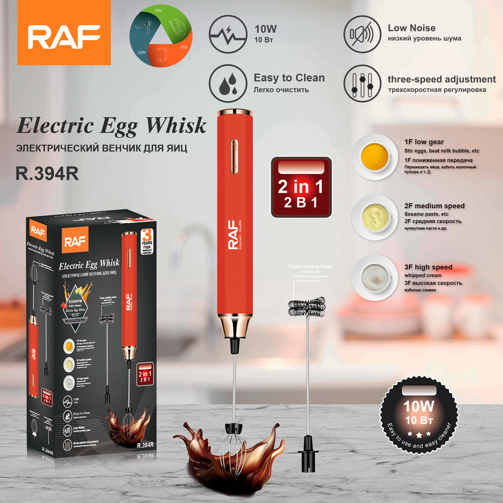 RAF Cafe Electric Milk Frother Milk Stirrer Whisk Egg Beater Coffee Frother Home Use 2-in-1