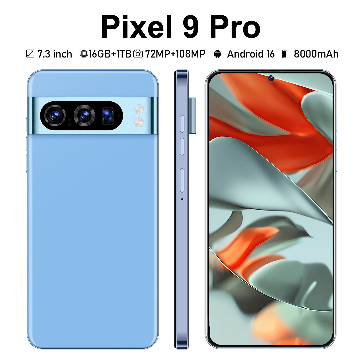 Hot-Selling Smartphones Pixel9 Pro Factory in stock7.3Inch16G+1T All-in-One Machine