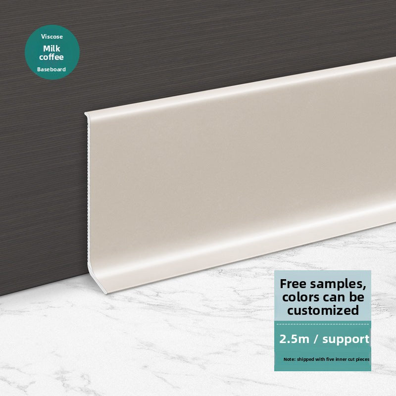 Aluminum alloy self-adhesive skirting board in cream style6cm Diamond-patterned white skirting line8Centimeter skin white metal baseboard