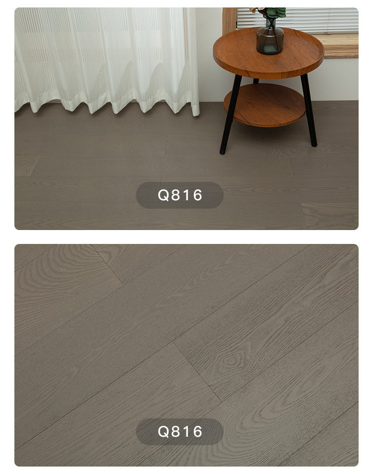 1.2mm White Ash Natural Wood Veneer New Three-Layer Solid Wood Composite Floor Heating Home Eco-Friendly Flooring Package Installation for Entry