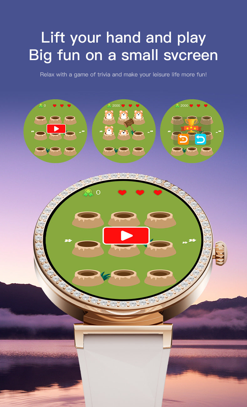 S16Smart Watch1.27inch Bluetooth Call Heart Rate Message Push Sleep Niche Full Diamond Women's Watch