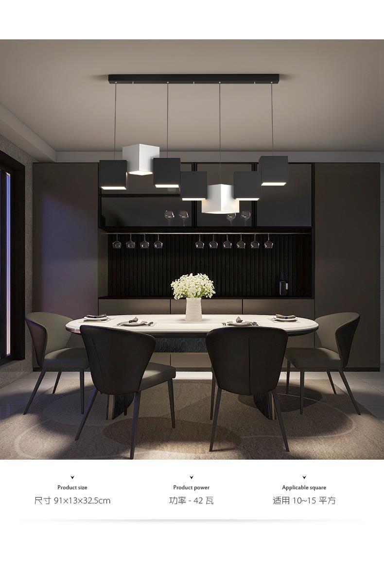 Art Cube Restaurant Light Modern Dining Table Pendant Light Simple Trendy Office Desk Bar Counter Study Room Restaurant Grand Lighting Fixture
