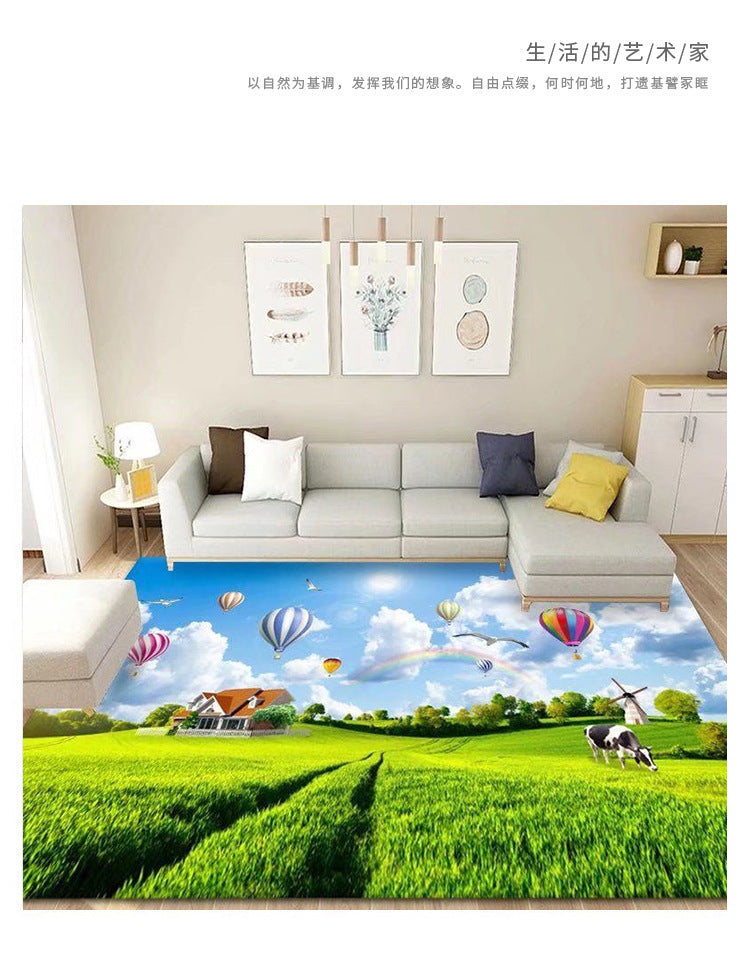 Living Room Carpet Stain-Resistant Easy to Clean Sofa Coffee Table Rug Home Insulation Silent Simple Style Non-Slip Crystal Velvet Carpet