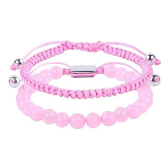 Hand-woven Tiger Eye Bracelet Natural Stone Beaded Stretch Bracelet Pink Quartz Lapis Lazuli Volcanic Matte Woven Bracelet