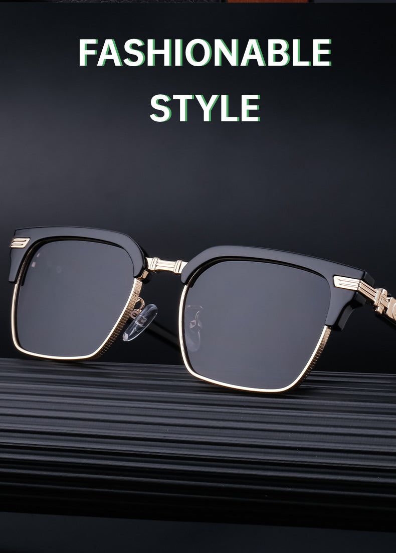 New Retro Square Frame Sunglasses Unisex Eyebrow Frame UV Protection Sunglasses Double Bridge Glasses shades