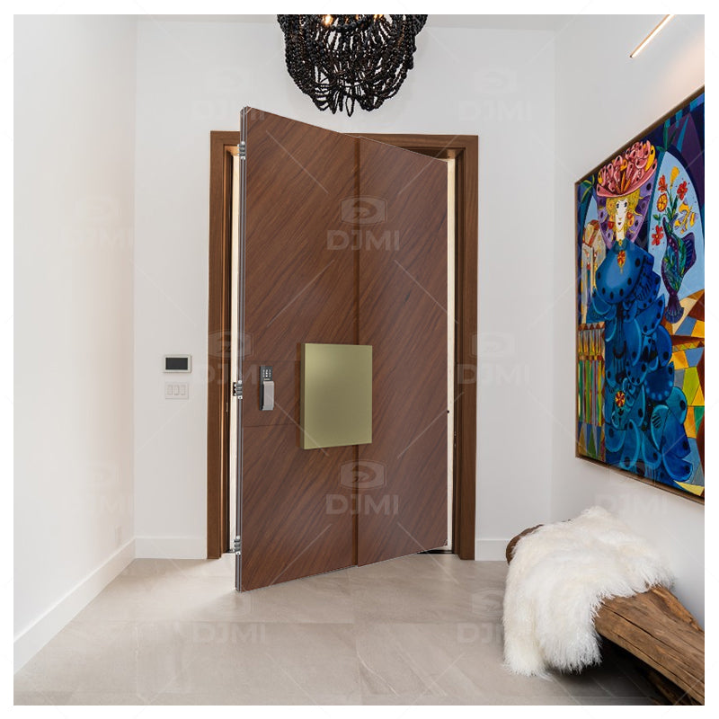 New Modern Design Hot Sale Style Wooden Front Entry Pivot Door and Cheap Price Exterior Wooden Security Entrance Doors