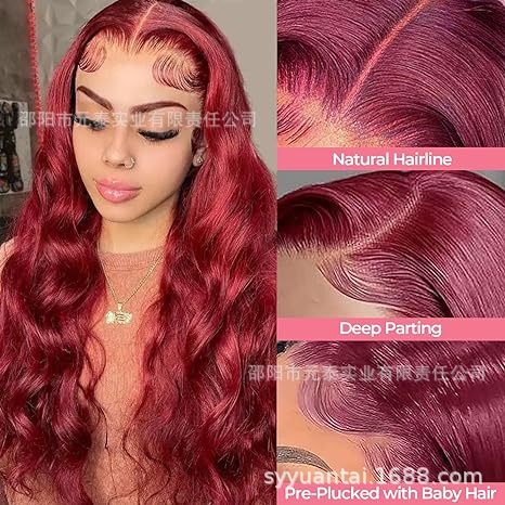99J Burgundy Lace Front Wigs Body Wave 13x4 Synthetic wigs