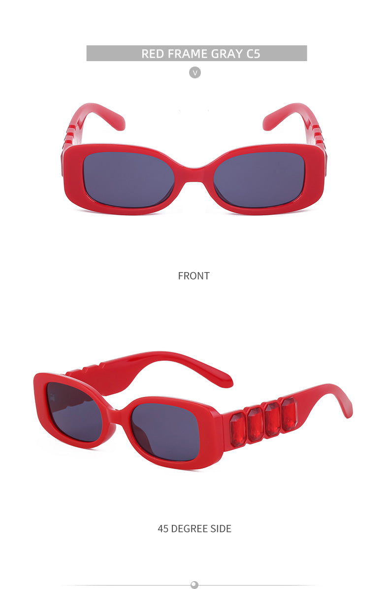 European and American Style Small Frame Sunglasses for Women with Rhinestones, Square Frame Sunglasses for Men, Wholesale Glasses sunglasses