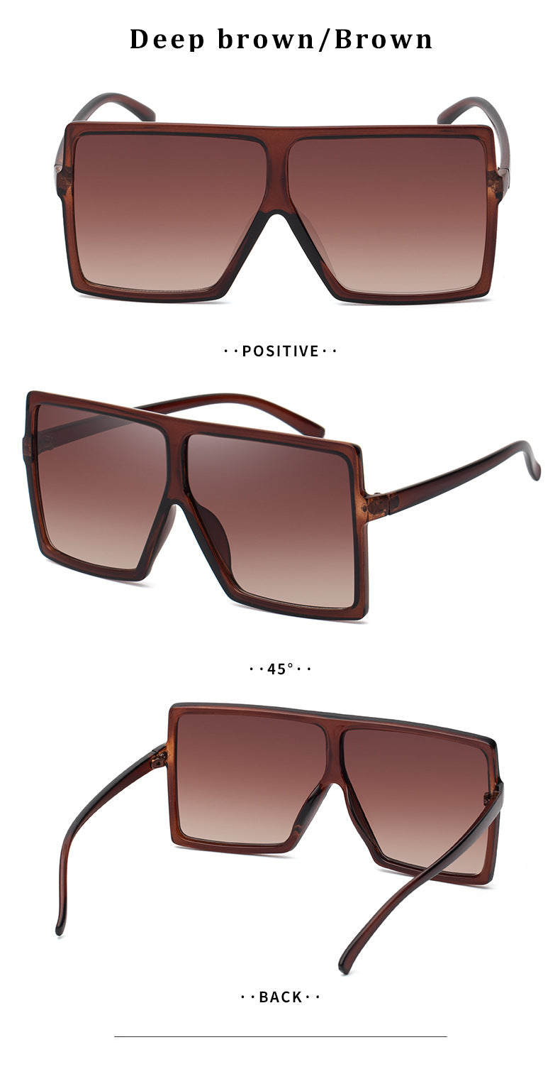 Large Frame UV Protection Sunglasses17059European and American Fashion Internet Celebrity Sunglasses for Women Trendy sunglasses