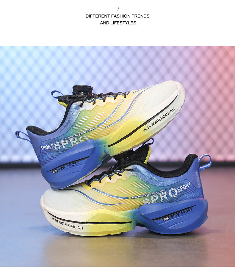 Red Rabbit8pro Rotating Button Children's Shoes Lightweight Shock Absorption Rebound Non-Slip Running Shoes Boys and Girls Students Physical Test Sports Shoes