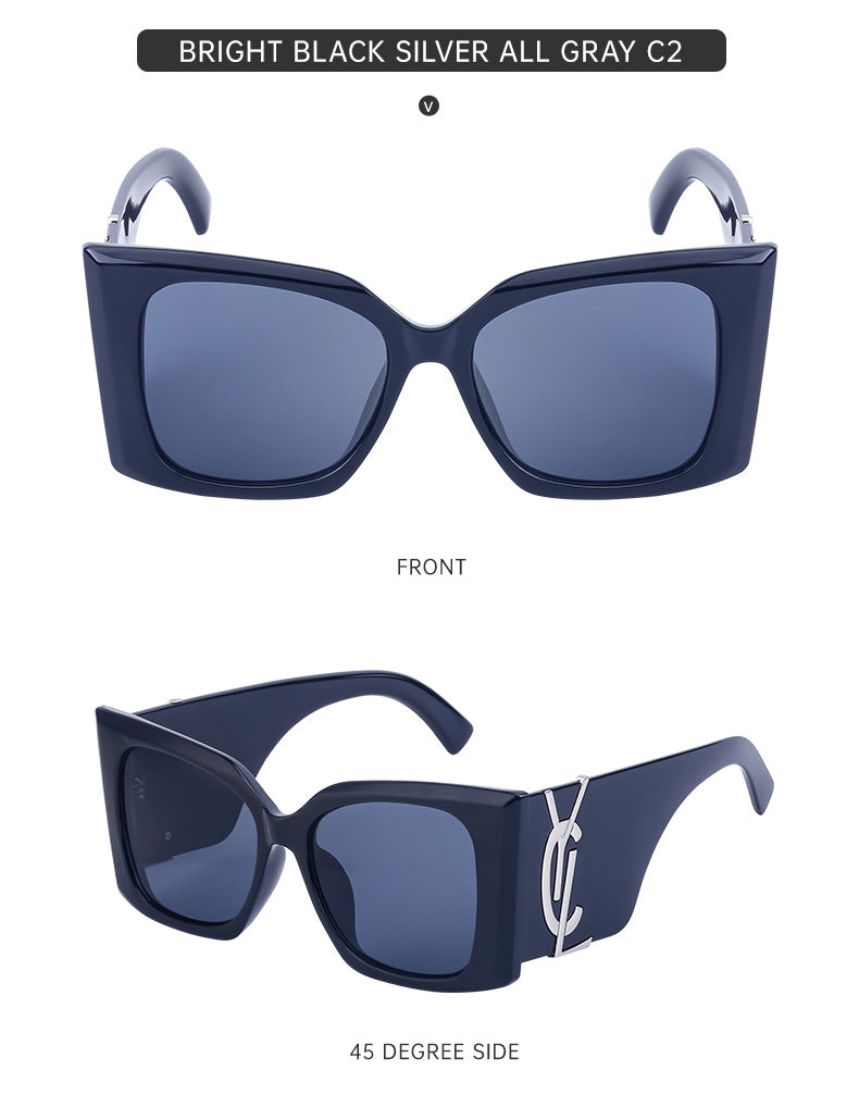 Yang Shulin Style Cat Eye Sunglasses for Women Fashion Large Frame Sunglasses High-end Sun Protection Glasses glasses