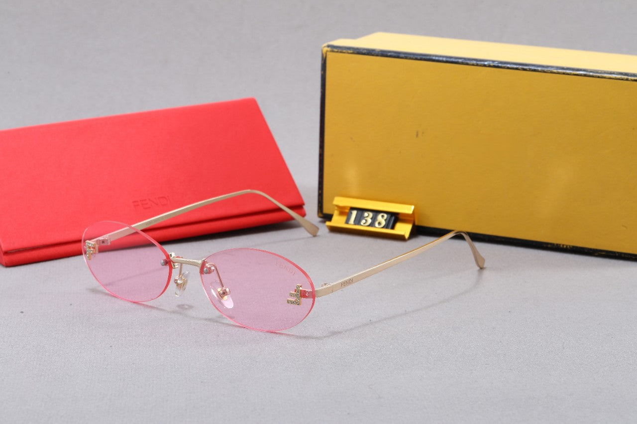 24European and American Frameless Letter Sunglasses Small Red Book Oval Sunglasses with Diamond Inlaid Metal Frame UV400