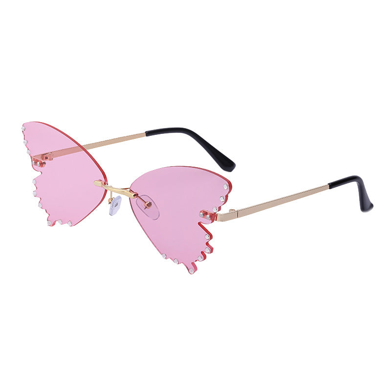 New Style Sunglasses for Women with Rhinestones Butterfly Sunglasses Trendy Personality Halloween Party Quirky Cool Glasses