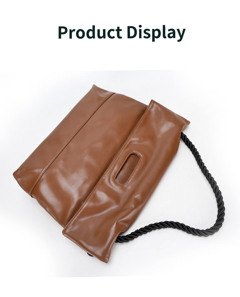 Fashion Women's Bag Spring New Soft Leather Ladies Bag Large Capacity Simple Commuter Student Shoulder Tote Bag