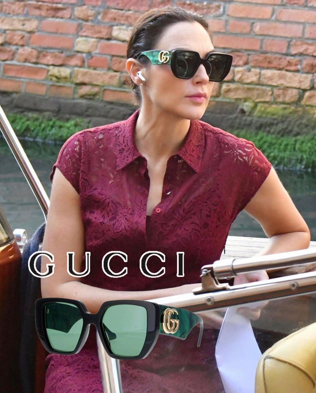 G Home Sunglasses European and American Style ins Xiaohongshu Celebrity Style Sunglasses Square Frame Color Block Legs Unisex GG6040